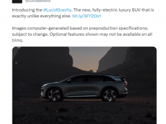 美国车企Lucid推出Gravity车型<em>进军</em>SUV市场：续航440英里，明年底生产