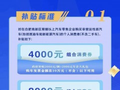 安徽<em>合肥高新区</em>1000万汽车消费补贴来啦！