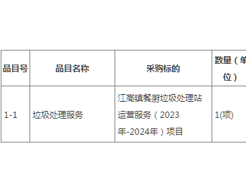 招标 | 广东江高镇餐厨垃圾<em>处理站</em>运营服务（2023年-2024年）项目竞争性磋商公告