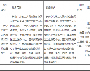 中标 | <em>广西南宁</em>市第二人民医院2023医疗垃圾处置服务采购成交结果公告