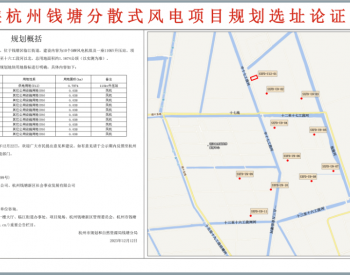 三峡杭州钱塘分散式<em>风电项目选址</em>论证公示