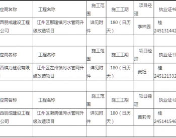 中标 | 广西江州区镇级综合污水<em>管网工程</em>中标公告