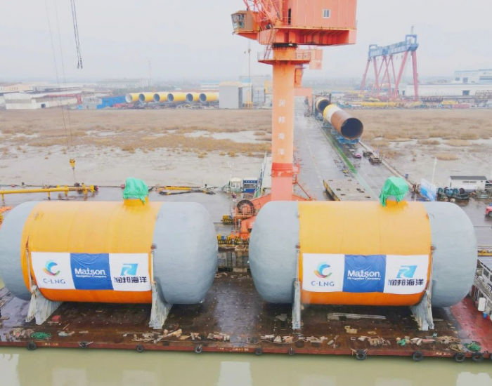 润邦海洋成功交付2台套LNG不锈钢燃料罐