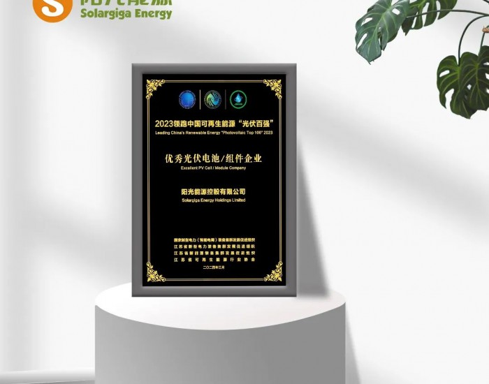 高光时刻 | 阳光能源荣获2023领跑中国可再生能源“光伏百强”优秀光伏组件企业奖项