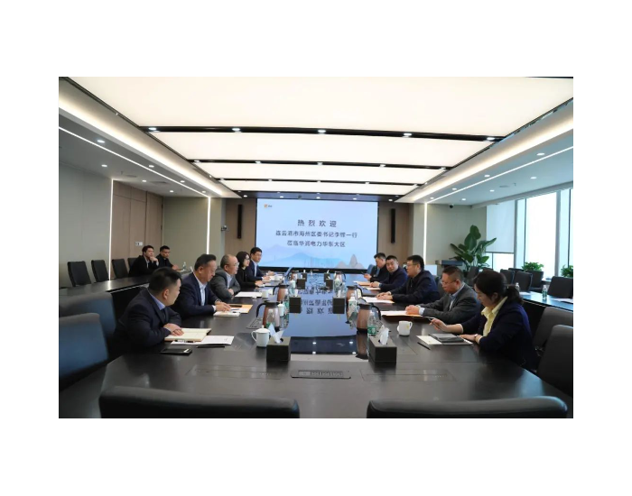 华润电力与江苏连云港市海州区就300MW渔光互补产业融合示范项目进行会谈