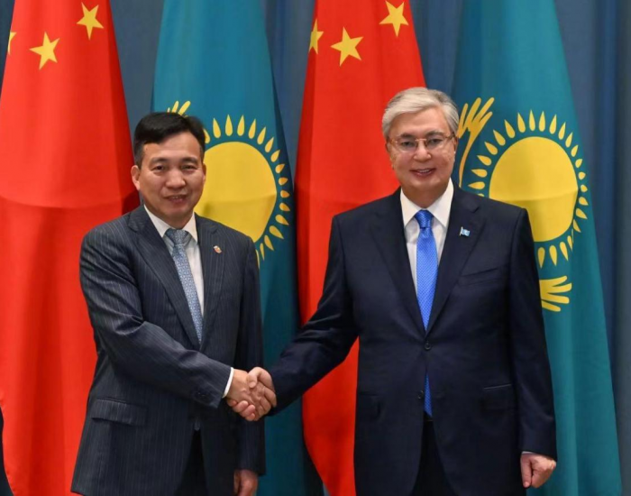 刘明胜与哈萨克斯坦总统托卡耶夫会谈