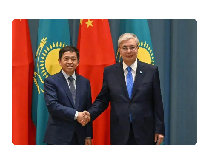 <em>哈萨克斯坦</em>总统托卡耶夫会见三一集团轮值董事长向文波