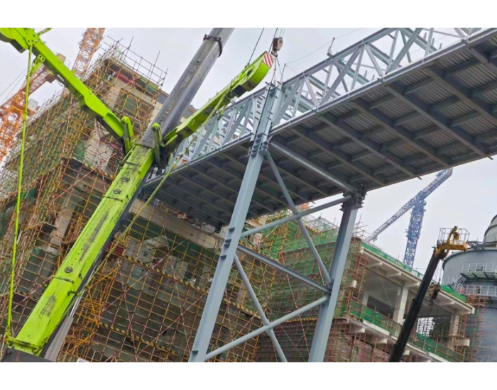 福建可门三期<em>百万机组</em>工程C15号输煤栈桥钢结构吊装完成