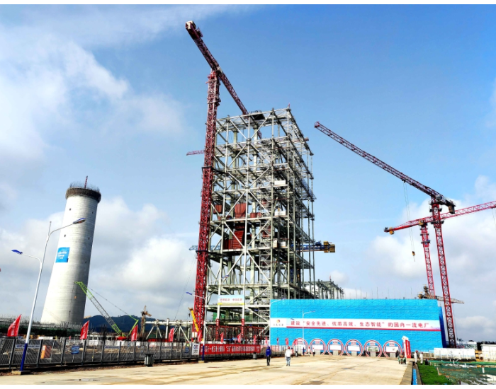 江西赣能上高百万千瓦清洁煤电项目锅炉钢架第十层