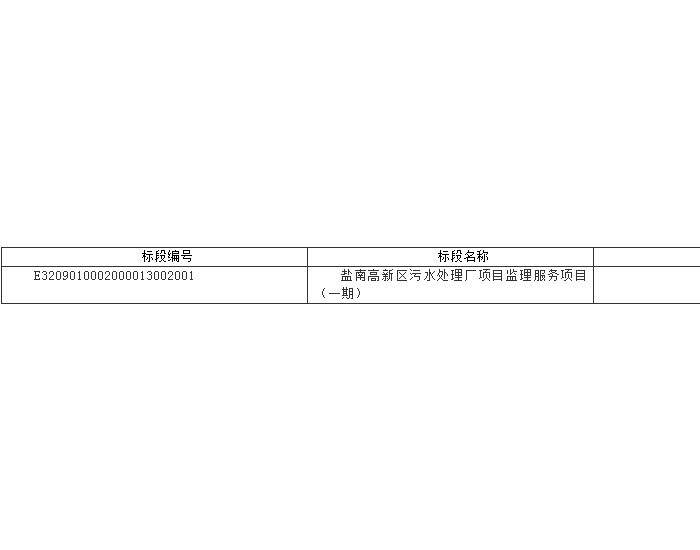 招标 | 江苏盐南高新区污水处理厂项目监理服务项