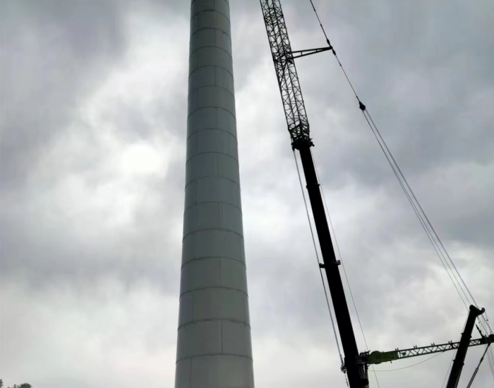 河南济源四期项目22台风电机组混凝土段吊装顺利完成