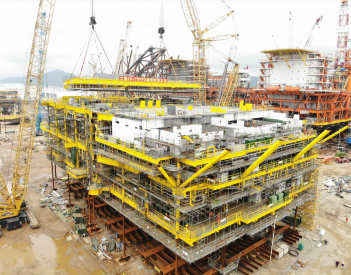 文昌19-1油田二期开发项目上部组块主结构完成封顶