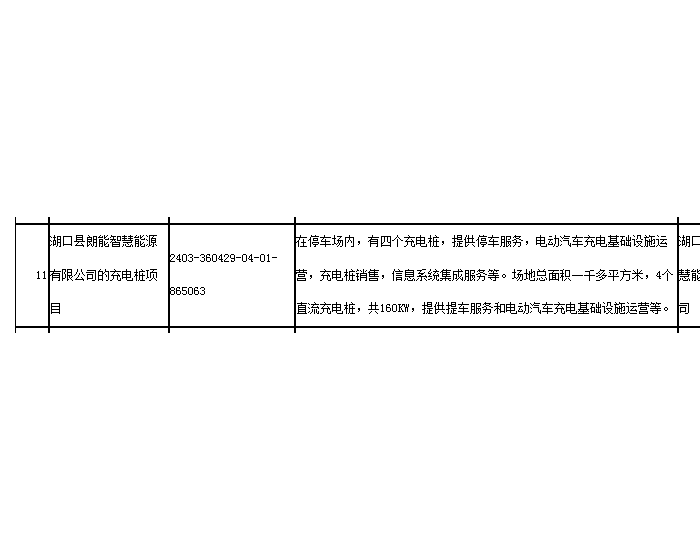 江西湖口县朗能智慧能源有限公司的充电桩项目备案