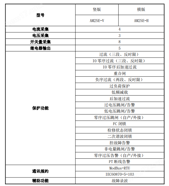 安科瑞AM2SE-V环网柜综合保护装置