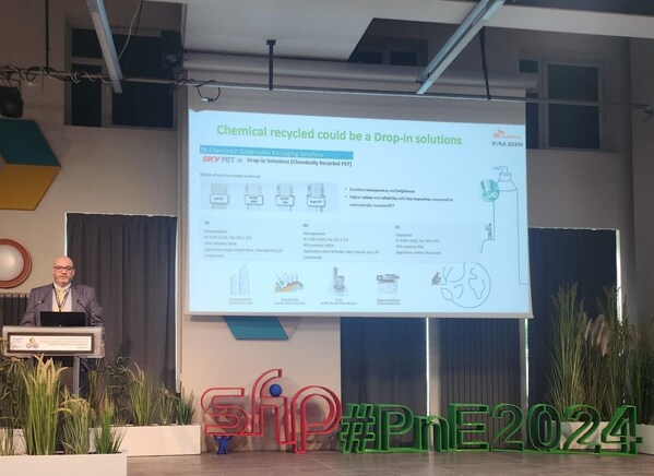 SK chemicals participated as a presenter at the Plastic Industry & Enviro<i></i>nment Co<i></i>ngress 2024 held in Douai, France from the 22nd to 23rd. David Almond from SK chemicals’ European subsidiary is giving the presentation.