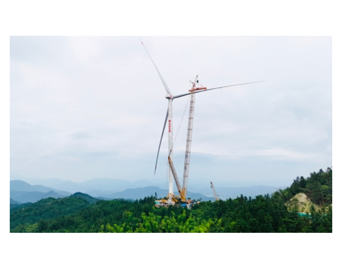 50MW！江西南康隆木乡风电场项目首台风机吊装完成