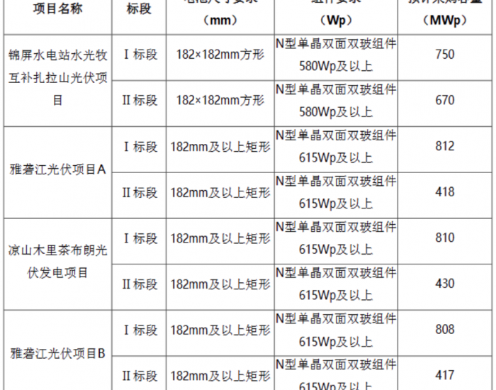 5.115GW！雅砻江公司2024年N型组件集采招标发布！