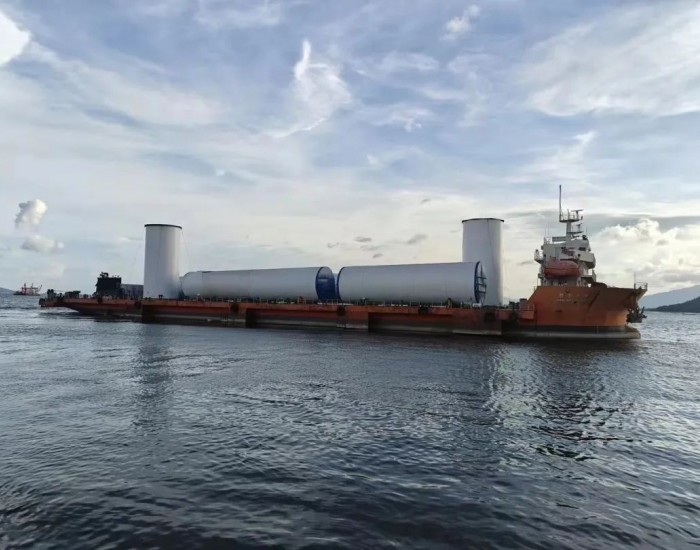广西防城港海上风电塔筒项目正式完成发运