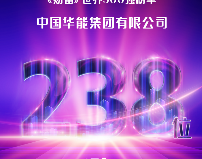 中国华能世界500强排名第238位！