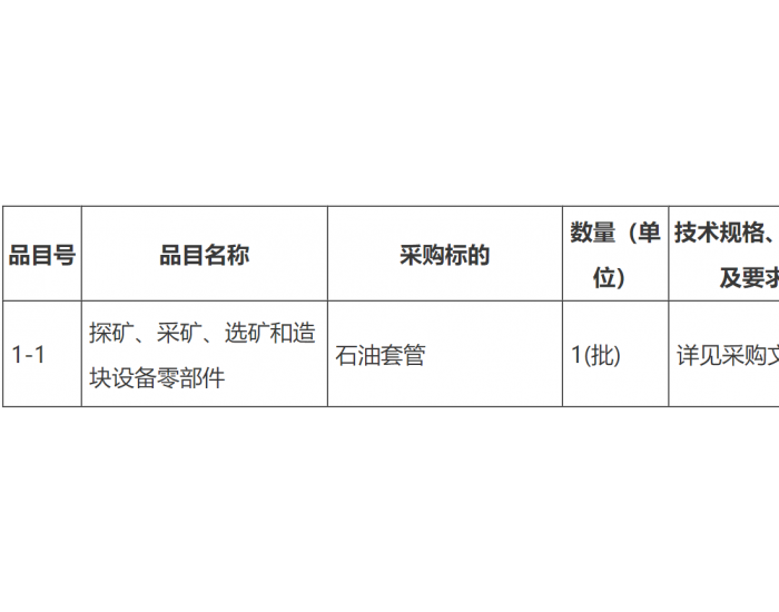 招标 | 广东省地面沉降监测网建设项目（湛江市）石油套管采购招标公告