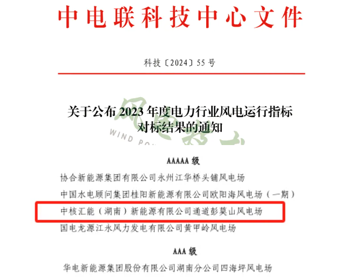 中核汇能湖南公司再添中电联双料大奖，新质生产力引领风电运维新高度