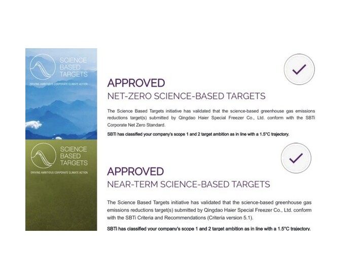 TÜV莱茵助力海尔冷柜减排目标通过SBTi审定