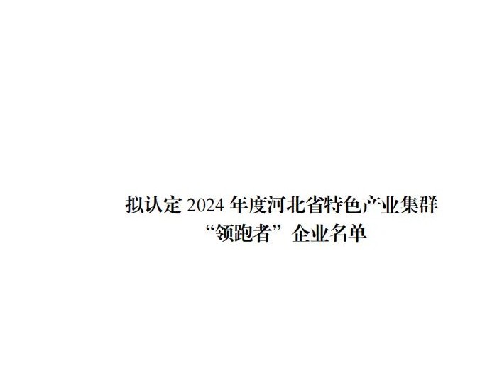 英辰新能源荣登2024年度河北省特色产业集群“领