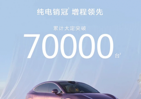 智界R7，累计大定突破70000台！