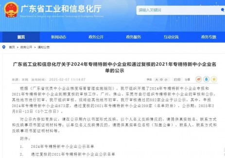 脉络能源荣获2024年广东省“专精特新”中小企业称