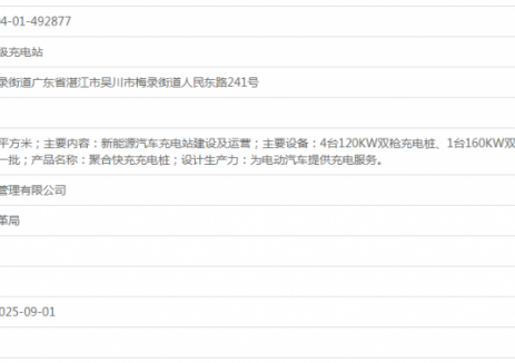 聚合快充润园超级充电站项目获备案