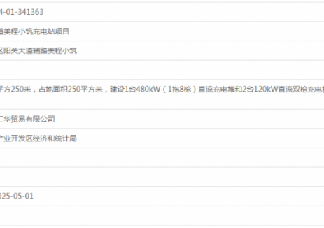 广东中山市民众街道阳关大道美程小筑充电站项目获