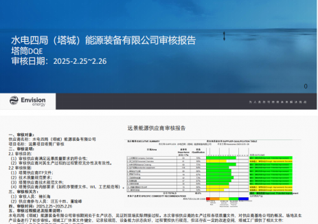 <em>四局装备</em>新疆分公司顺利通过远景主机厂质量审核