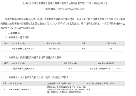 1300万！江苏盐城市大丰港光氢储综合能源及南港制