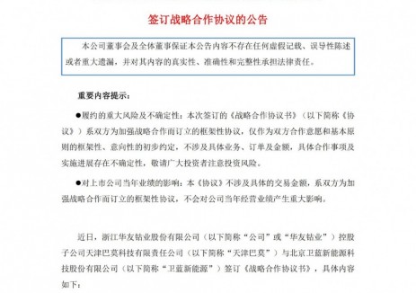 华友钴业下属公司与卫蓝新能源达成战略合作 聚焦