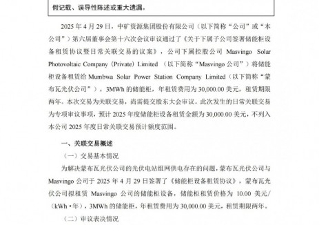 年租赁费用为30000美元！中矿资源下属子公司签署