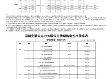国网安徽省电力有限公司代理购电工商业用户电价表