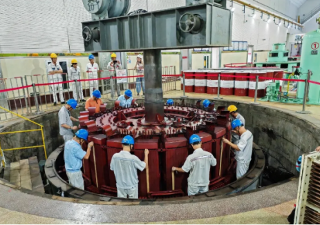 牛路岭水电站1号机组大修圆