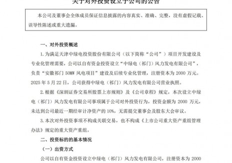 涉及<em>储能业</em>务！中绿电设立子公司