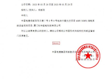 中标 | 科华数能中标四川阿坝州大藏光伏项目40MW/