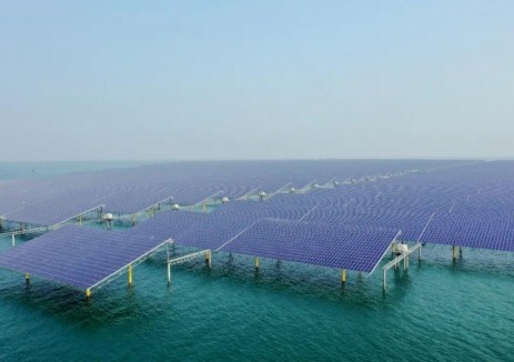 中广核烟台招远400兆瓦海上光伏项目全容量并网