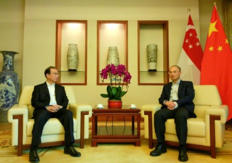 江毅与中国驻新加坡大使和新加坡能源集团会谈