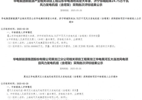 中标 | 上海电气风电中标华电山东及黑龙江44.75万千瓦风电项目