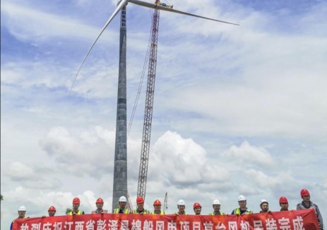 中核机械工程江西省彭泽县棉船100MW风电项目实现全容量并网发电
