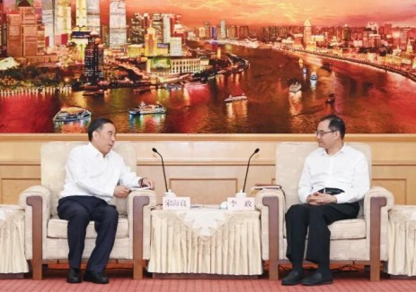 宋海良与上海市委常委、浦东新区区委书记李政、区长吴金城会谈并见证签署深