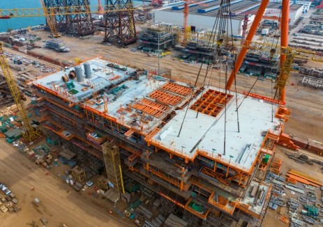 海油工程涠洲11-4 CEPD平台主结构成功封顶