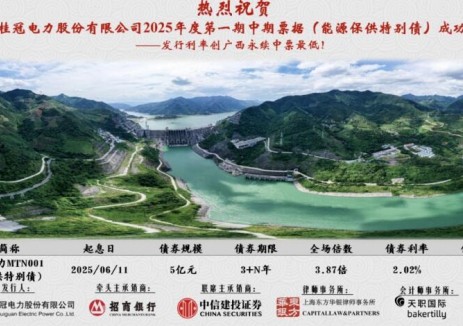 桂冠电力成功发行能源保供特别债5亿元
