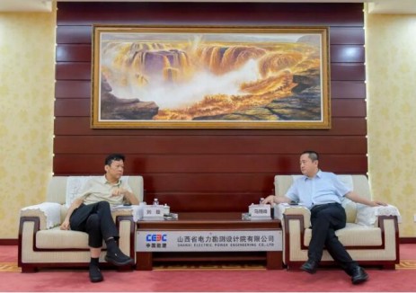 中国能建山西院党委书记、董事长马晓峰与山西交城县委书记刘旋会谈