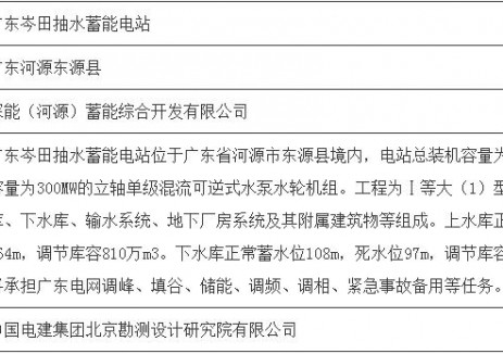 广东岑田抽水蓄能电站环评公示