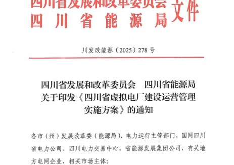 《四川省虚拟电厂建设运营管理实施方案》下发！附