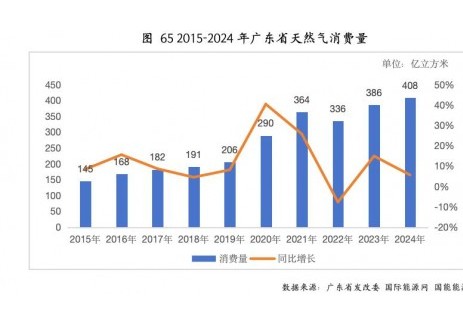 2024年，广东省的天然气消费量达到408亿立方米，位居全国第一